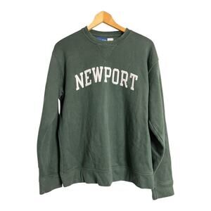 Newport Green Sweatshirt Pullover Casual Athleisure Big Cotton Tourist Travel M